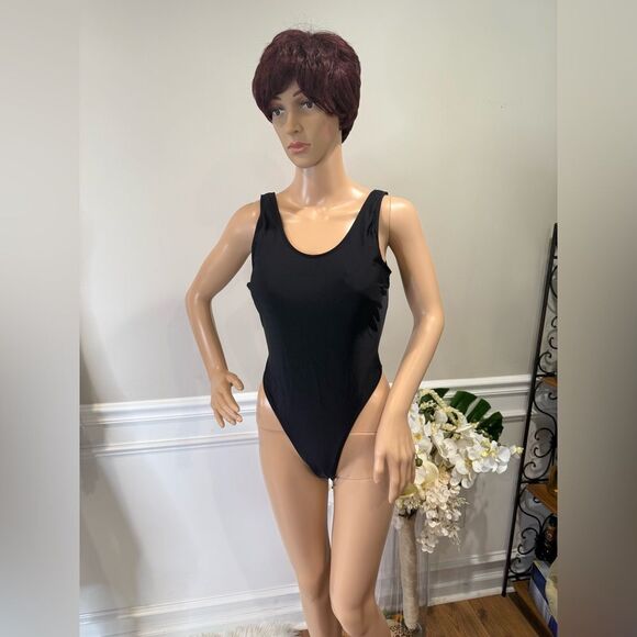 NWOT SHEIN BLACK THONG ONE PIECE SWIMSUIT - Picture 5 of 7